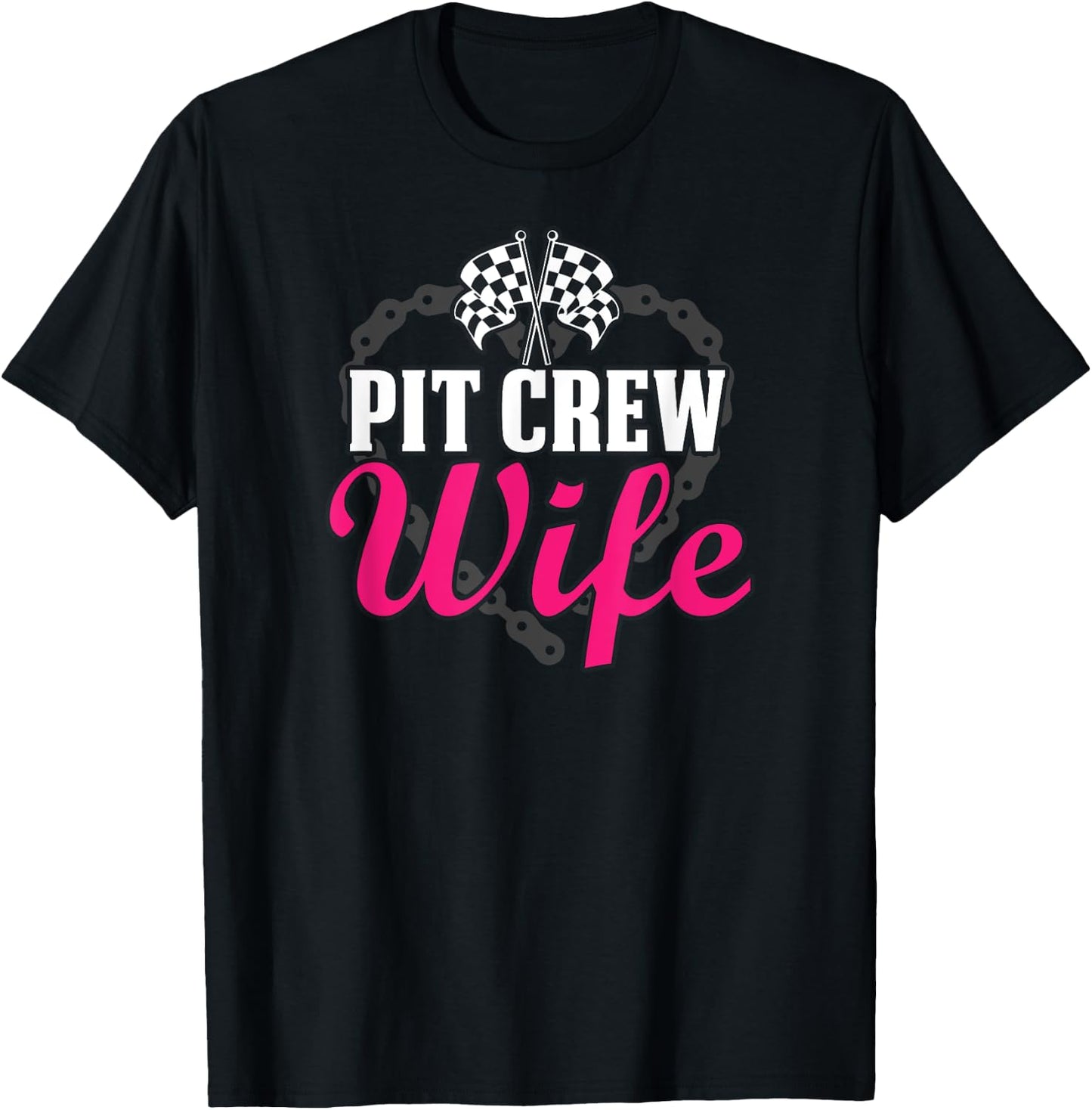 Pit Crew Wife Drag Racing Car Lover JT T-Shirt - T-Shirt | Black
