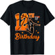 12th Birthday Basketball Theme 12 Year Old Boy Party T-Shirt - T-Shirt | Black