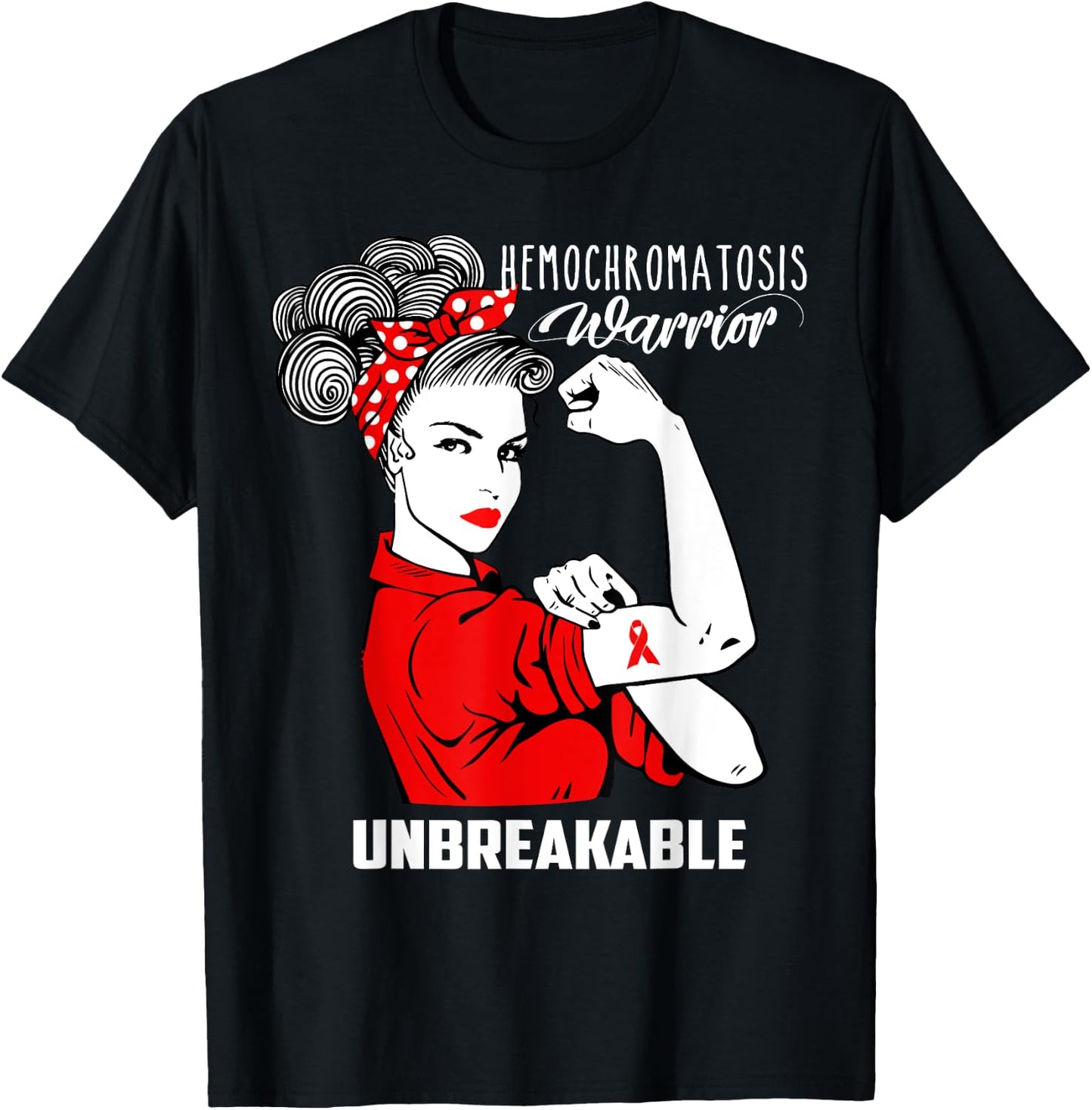 Hemochromatosis Warrior Unbreakable Shirt Awareness Gift T-Shirt - T-Shirt | Black