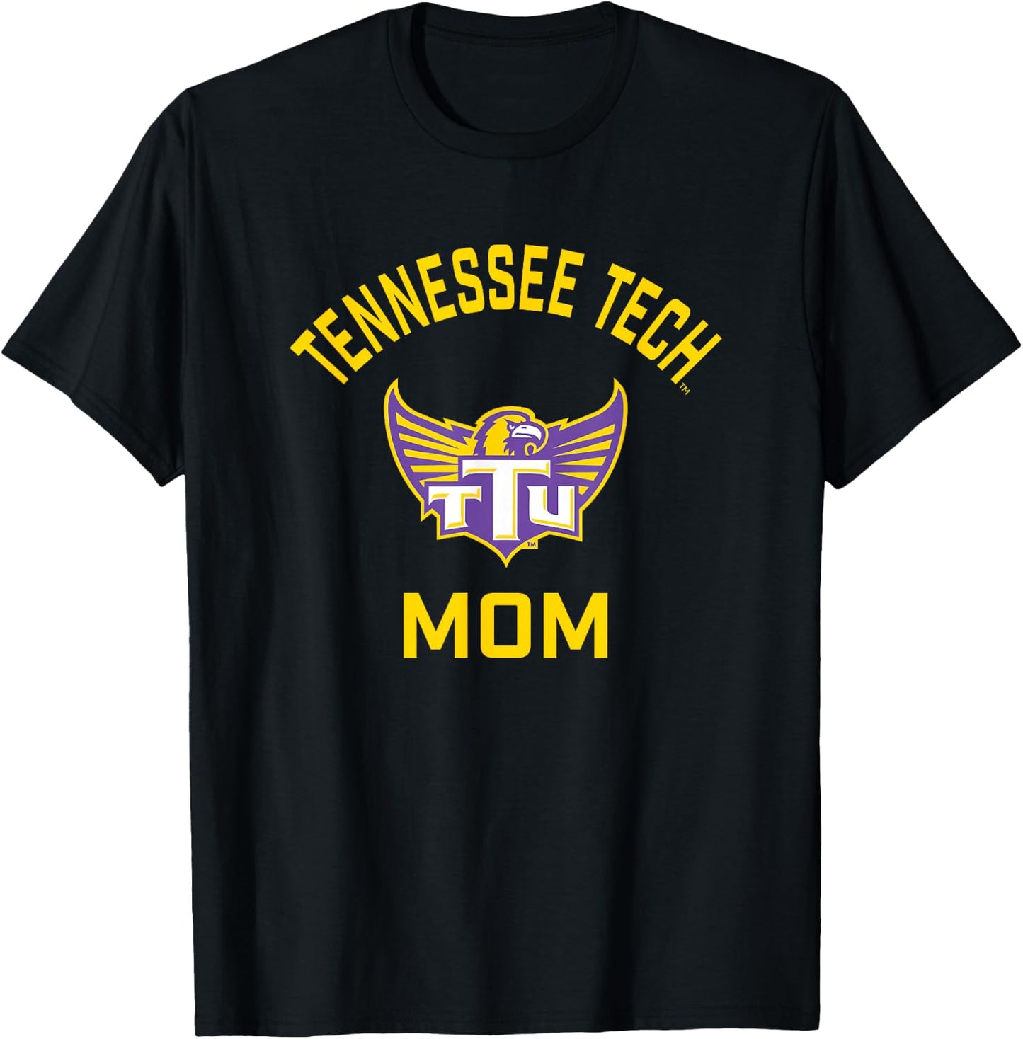 Tennessee Tech Golden Eagles Arched Mom T-Shirt - T-Shirt | Black