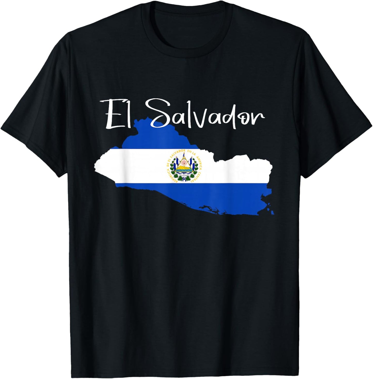 El Salvador Flag Shirt, El Salvador map, Salvador T-Shirt - T-Shirt | Black