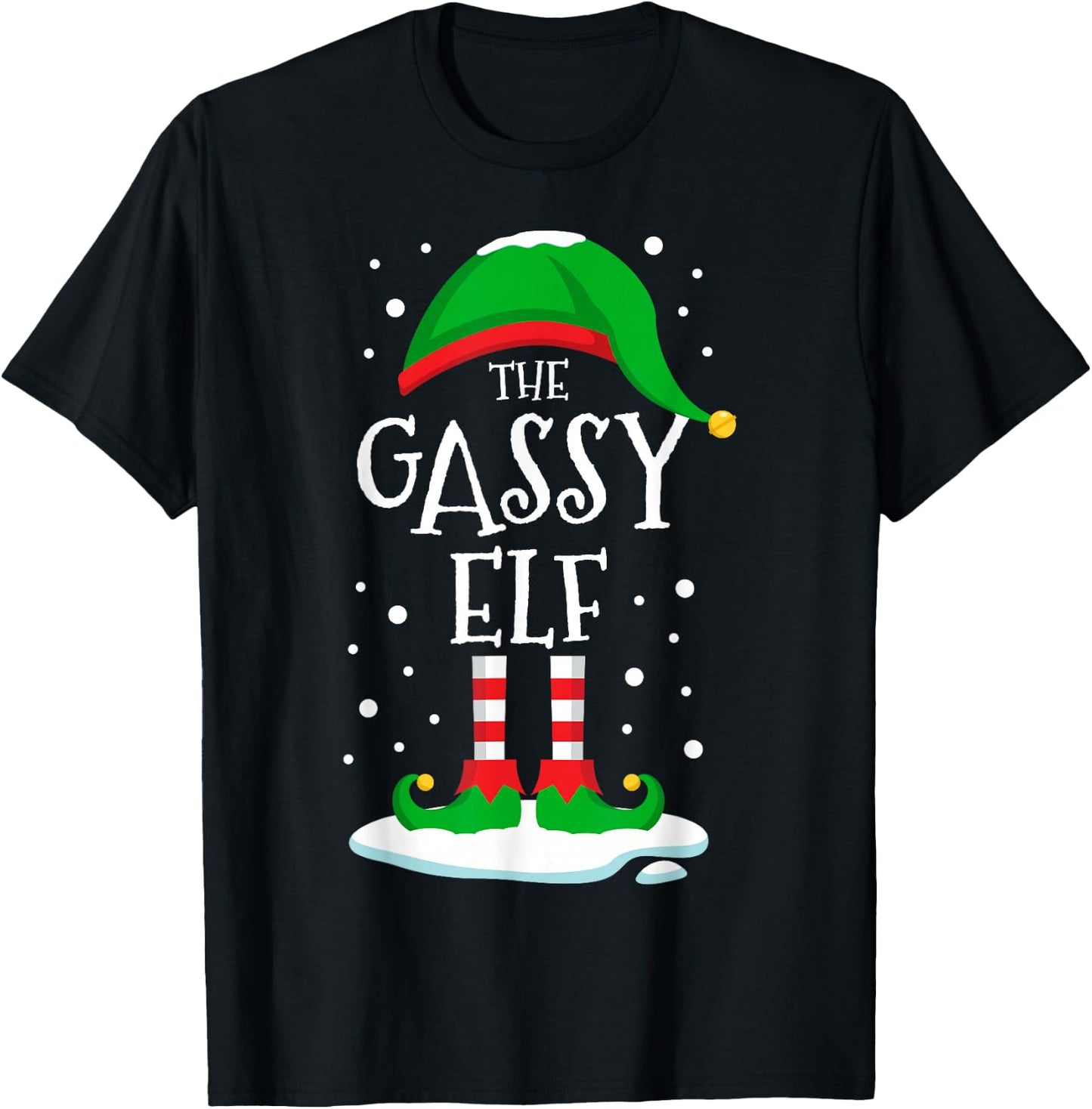 The Gassy Elf Christmas Family Matching Xmas Farting Funny T-Shirt - T-Shirt | Black