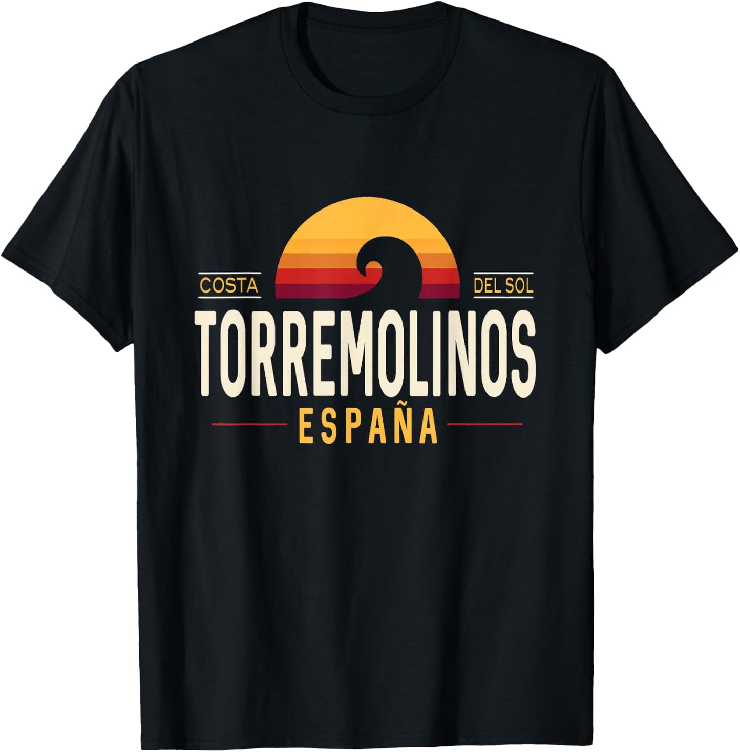 Torremolinos Spain | Torremolinos Costa del Sol España Wave T-Shirt - T-Shirt | Black