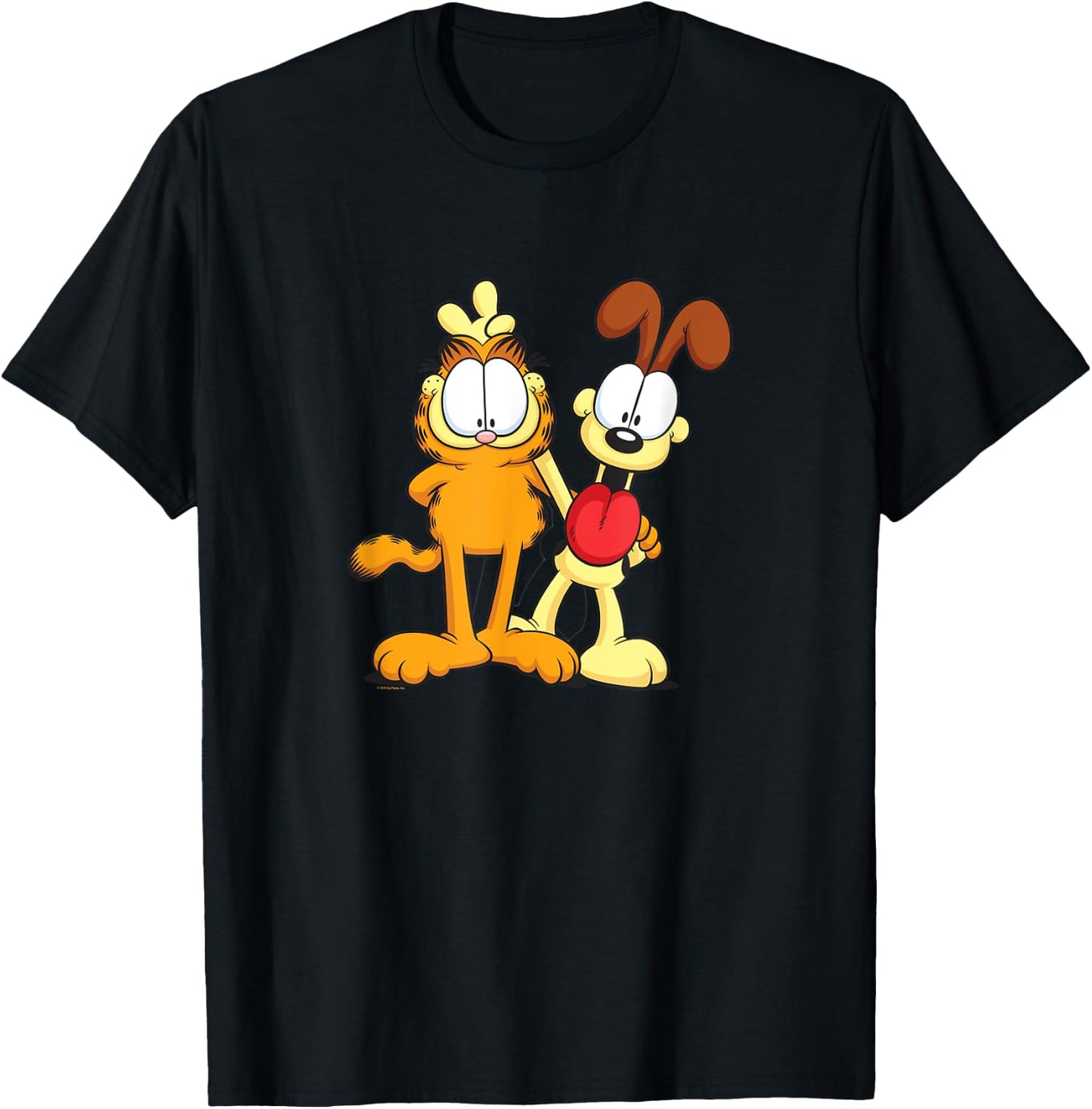 Garfield Classic Odie Smiling Happy Photo Pose Bunny Ears T-Shirt - T-Shirt | Black
