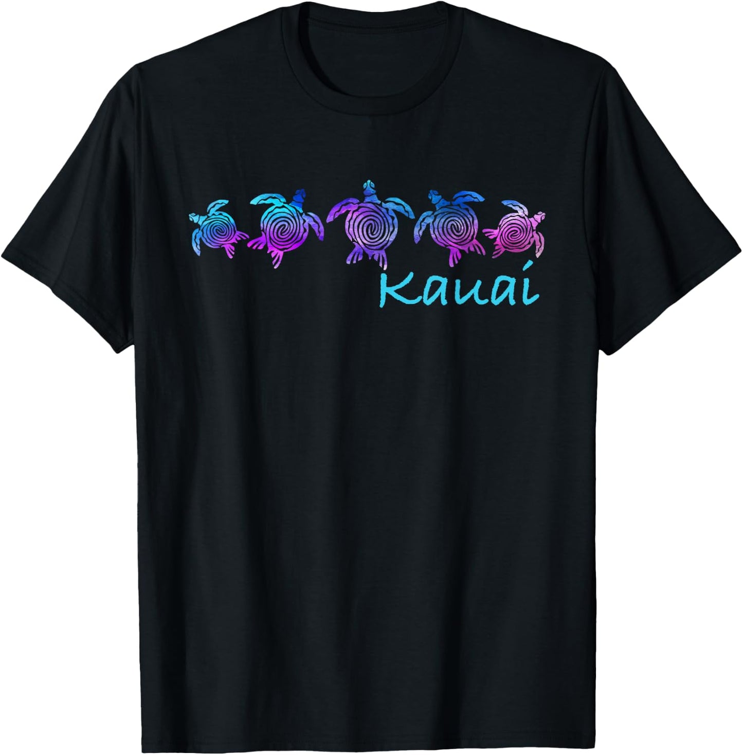 Kauai, Hawaii Beach Design/Tribal Turtle Gift T-Shirt - T-Shirt | Black