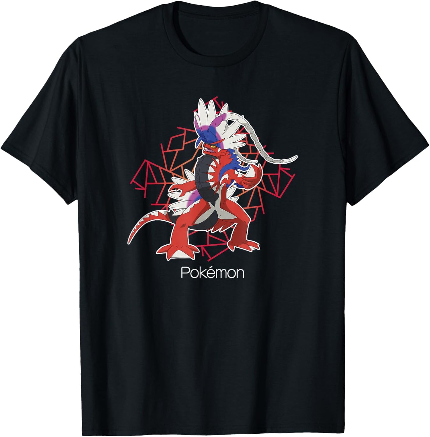 Pokémon Koraidon Legendary Geometric Background Portrait T-Shirt - T-Shirt | Black