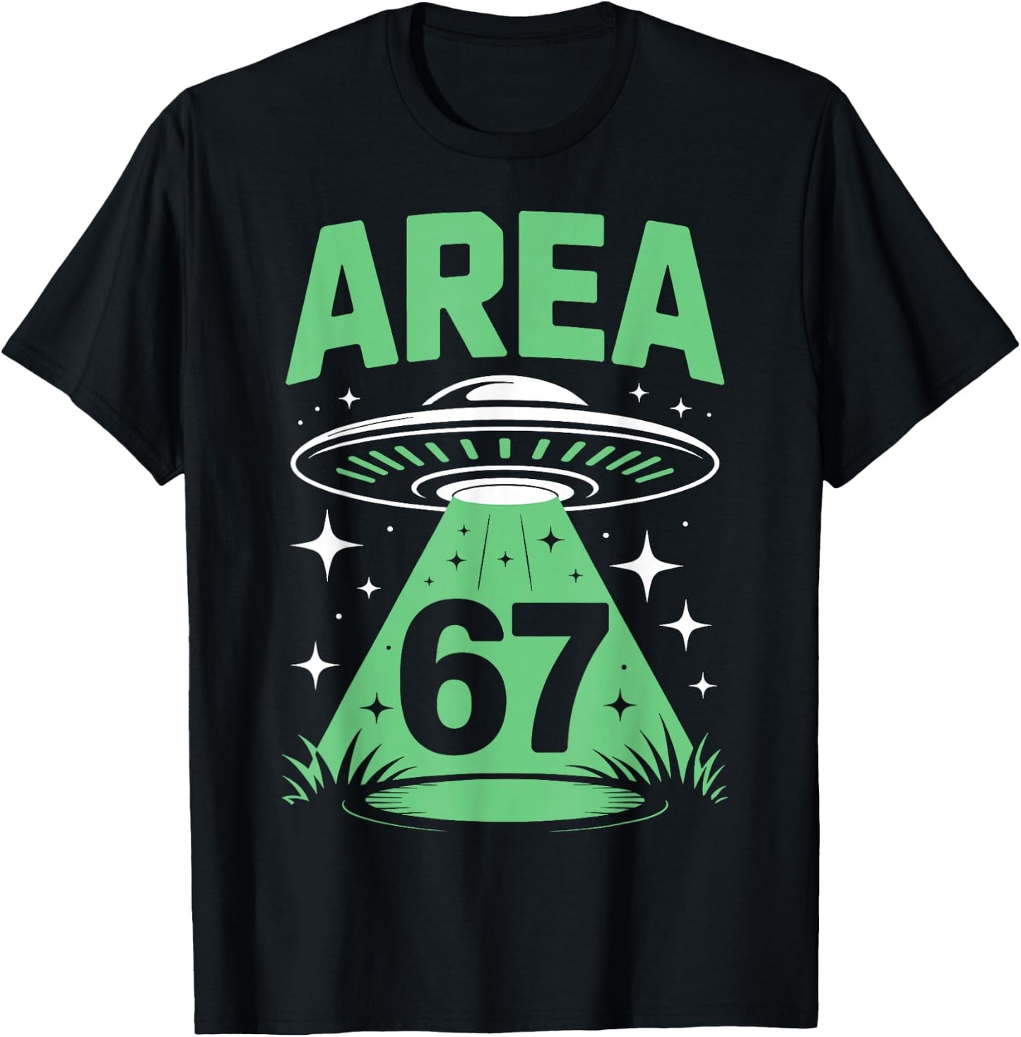 Funny Area 67 UFO Alien Six Seven Meme Gen Alpha Slang Kids T-Shirt - T-Shirt | Black