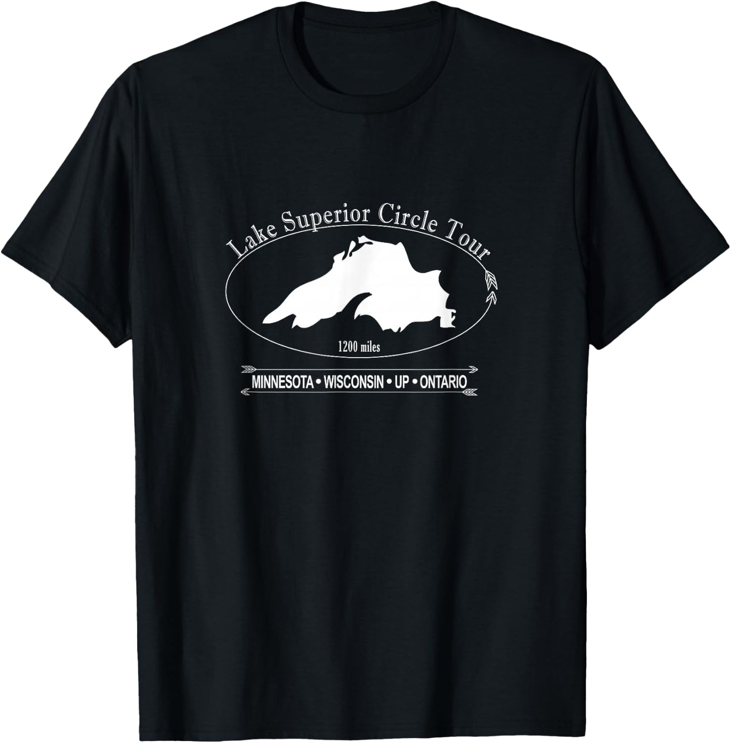 Lake Superior Circle Tour: Minnesota, Wisconsin, UP, Ontario T-Shirt - T-Shirt | Black