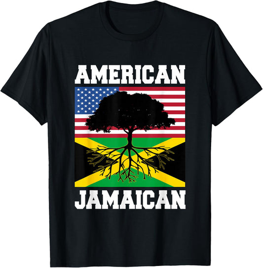 USA Jamaica Flag Jamaican Roots American Born America Small T-Shirt - T-Shirt | Black