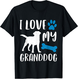 I Love My Granddog Shirt Labrador Retriever Dog Grandma Gift Women Girls Kids T-Shirt - T-Shirt | Black