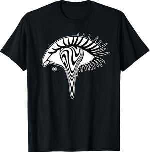 Trippy Eye Blackwork Minimal T-Shirt - T-Shirt | Black