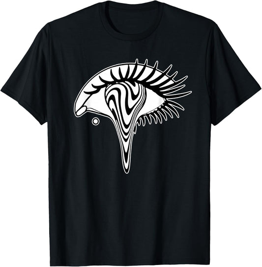 Trippy Eye Blackwork Minimal T-Shirt - T-Shirt | Black