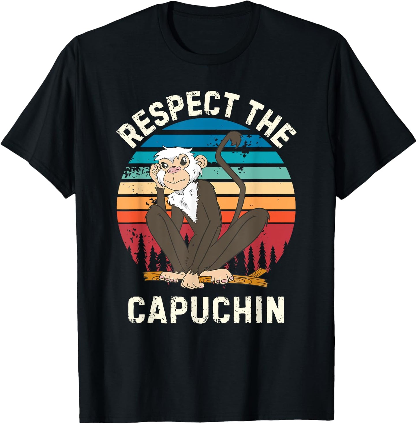 Retro Respect The Capuchin Vintage Capuchin MonkeyLover T-Shirt - T-Shirt | Black