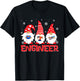 Engineer Gnome Matching Family Christmas Holiday Pajamas T-Shirt - T-Shirt | Black