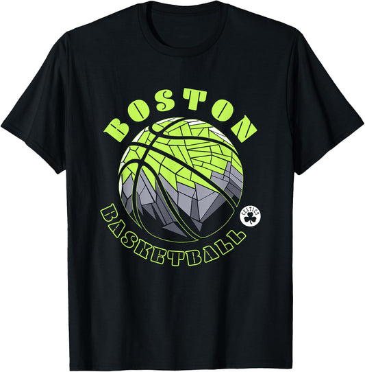 NBA Boston Celtics Neon Prism Basketball T-Shirt - T-Shirt | Black