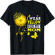 I Wear Yellow For My Mom Sarcoma Cancer Warrior Sunflower T-Shirt - T-Shirt | Black