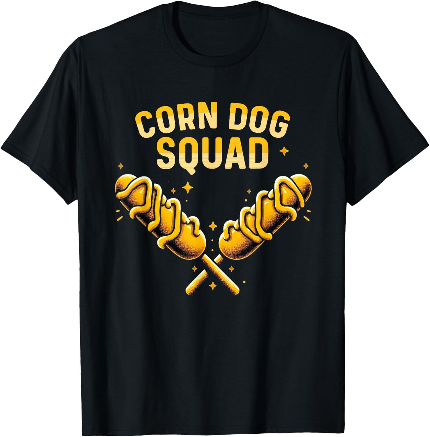 Cute Corn Dog Squad Stick Dogs Corndog Men Women T-Shirt - T-Shirt | Black