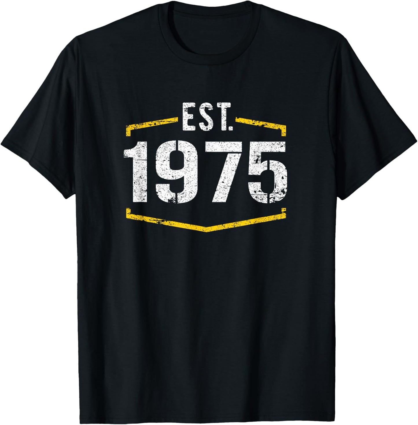 Est 1975 Vintage Style Established 1975 Birthday Design T-Shirt - T-Shirt | Black