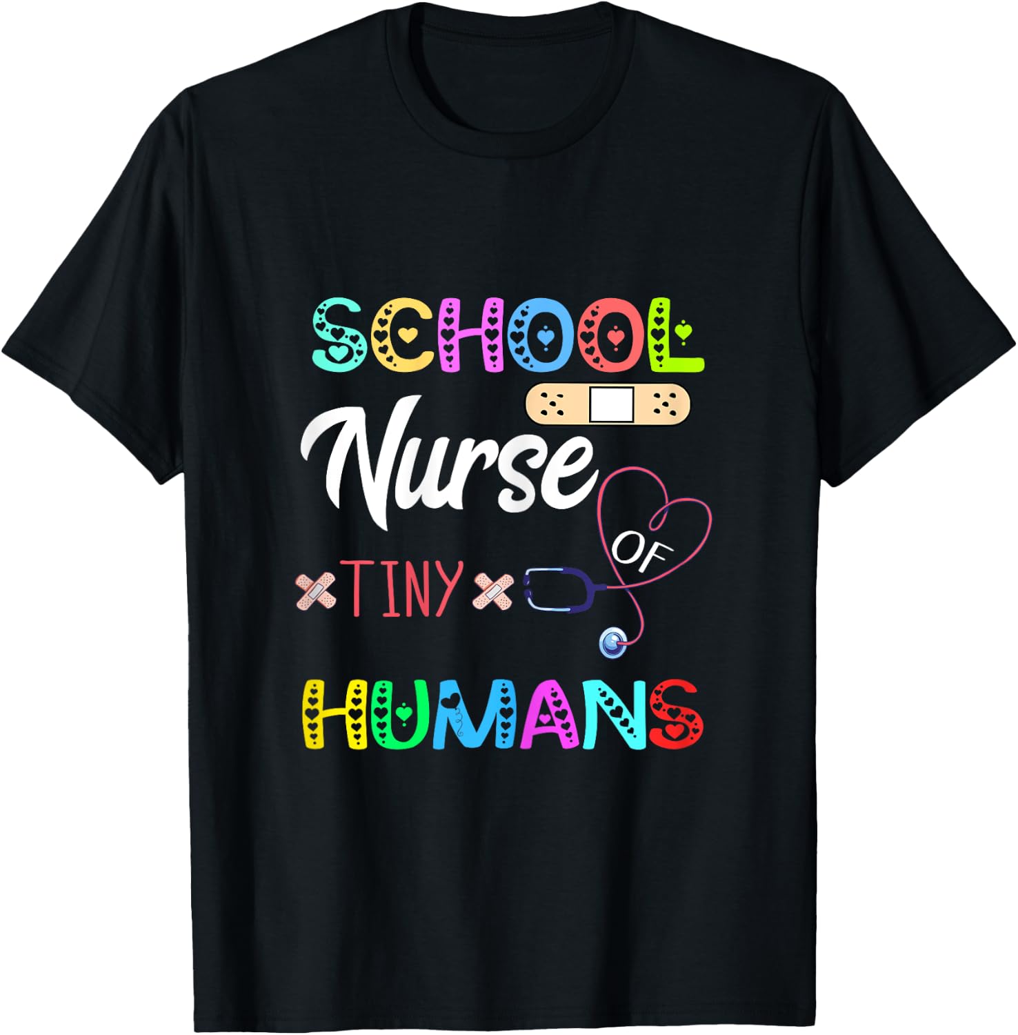 School Nurse Of Tiny Humans Nursing School Nursing Schooling T-Shirt - T-Shirt | Black