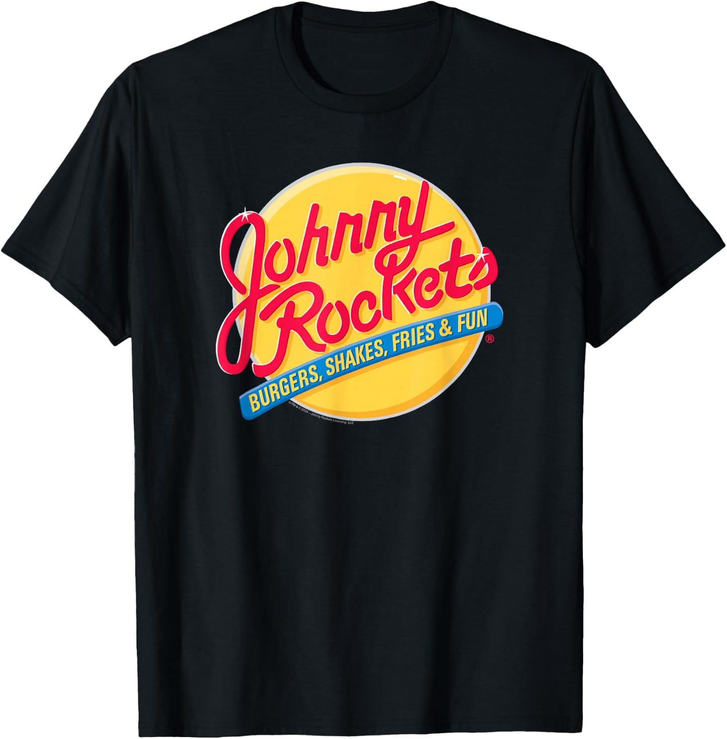 Johnny Rockets Vintage Logo Fast Food T-Shirt - T-Shirt | Black