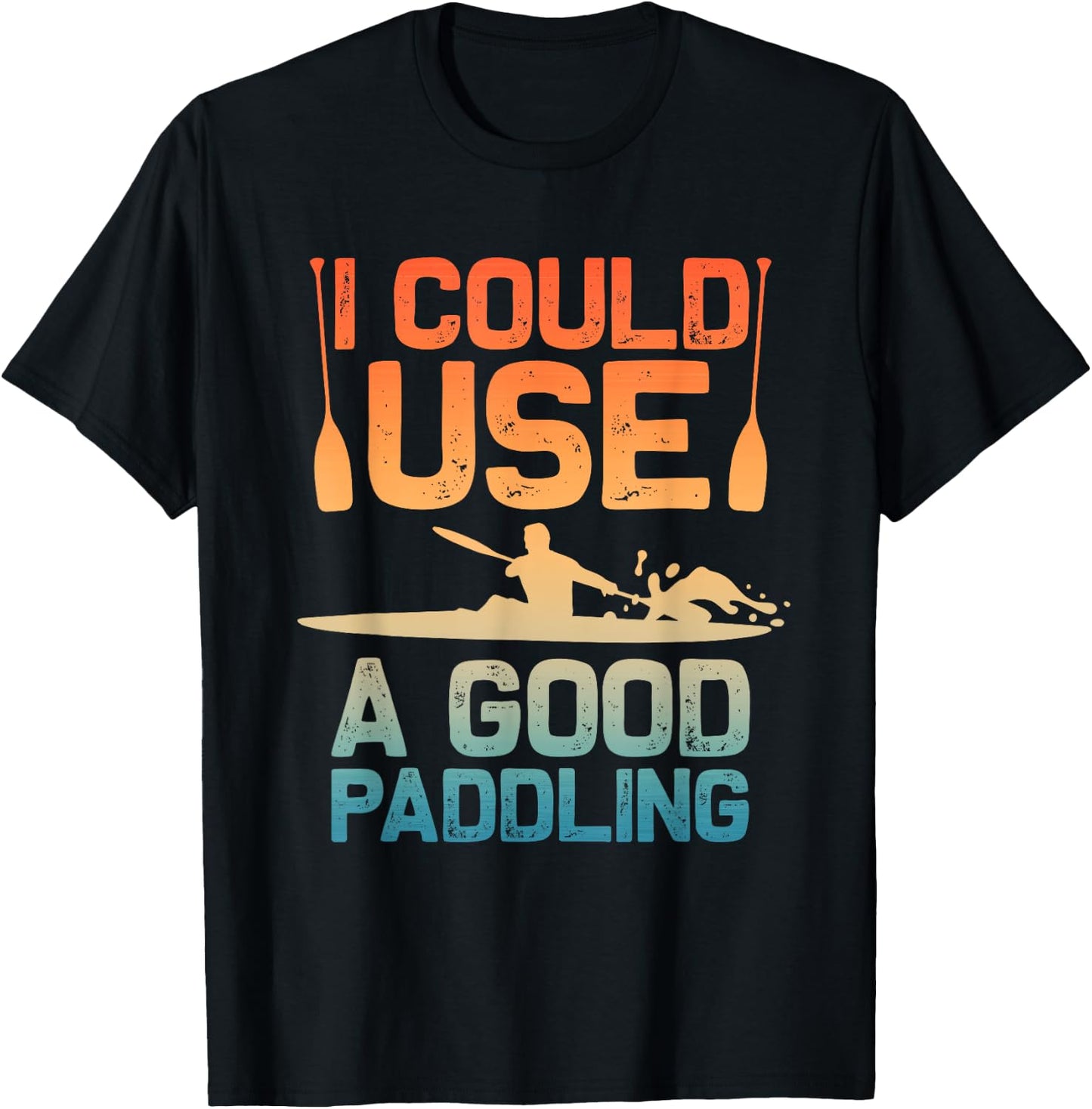Cute Kayak Art Women Kayaking Kayaker Paddling Kayak T-Shirt - T-Shirt | Black