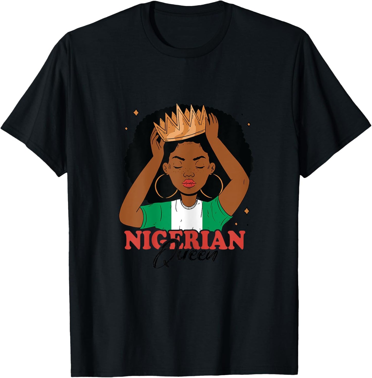 Nigerian Queen Nigerian Roots Nigerian Pride Nigeria T-Shirt - T-Shirt | Black