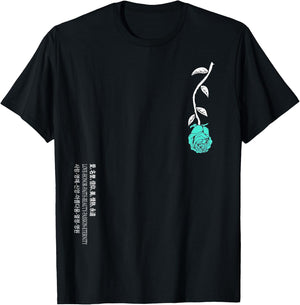 Light Teal Aqua A Rose Is Never Lost Light In Translation T-Shirt - T-Shirt | Black