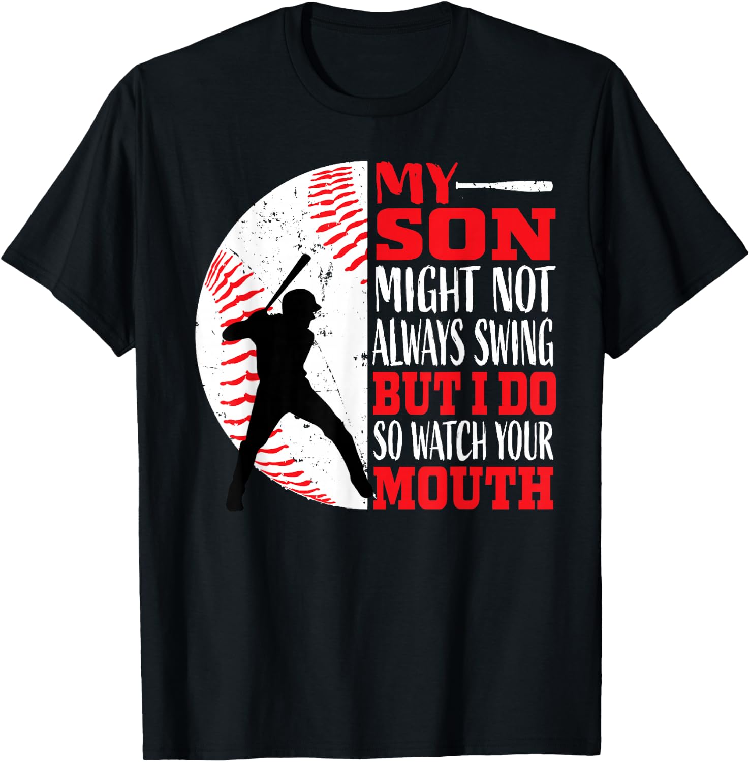Funny Baseball Shirts Mom Dad Men Women Sayings Shirt T-Shirt - T-Shirt | Black