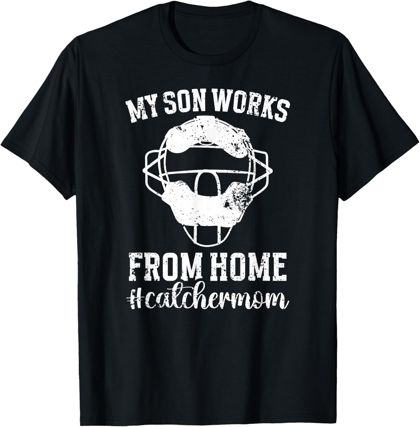 Funny Baseball Catcher Mom Of A Baseball Catcher Mother T-Shirt - T-Shirt | Black