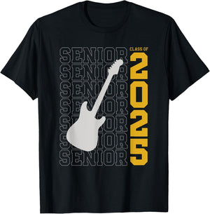Class of 2025 Senior Guitar for Guitarist T-Shirt - T-Shirt | Black