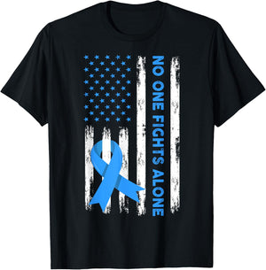 Fight Prostate Cancer American Flag Prostate Cancer Awarenes Kids Men T-Shirt - T-Shirt | Black