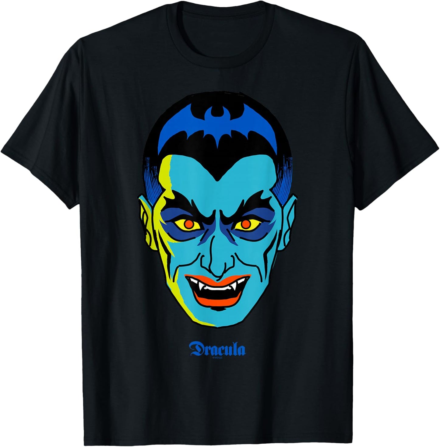 Universal Monsters Dracula Retro Big Face T-Shirt - T-Shirt | Black