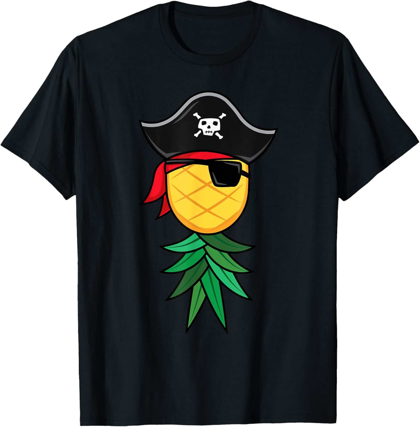 Halloween Pirate Upside Down Pineapple Swingers Lifestyle T-Shirt - T-Shirt | Black