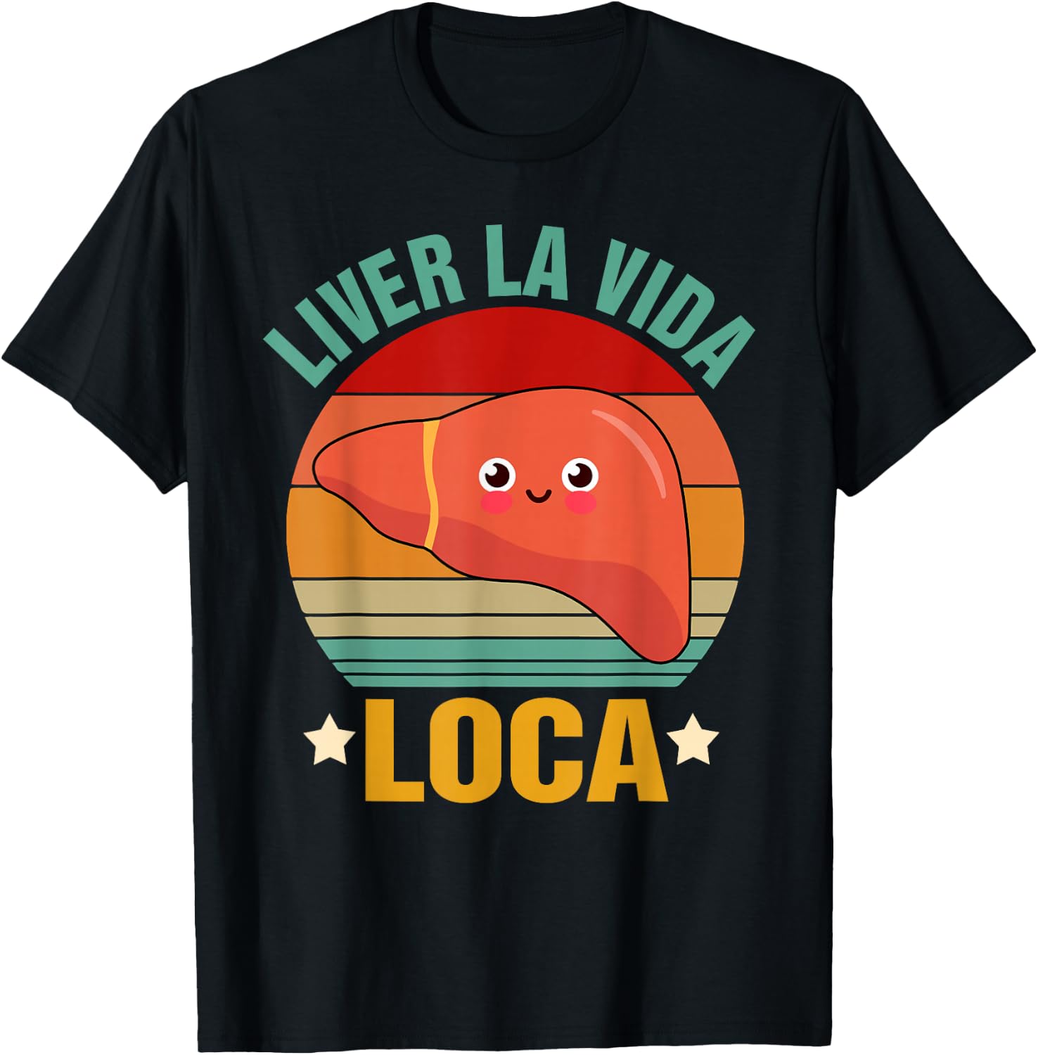 Funny Vintage Liver Disease Hepatology -Adults Black Small U-Neck Short Sleeve Liver Transplant Surgery Recovery Gift T-Shirt - T-Shirt | Black