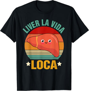 Funny Vintage Liver Disease Hepatology -Adults Black Small U-Neck Short Sleeve Liver Transplant Surgery Recovery Gift T-Shirt - T-Shirt | Black