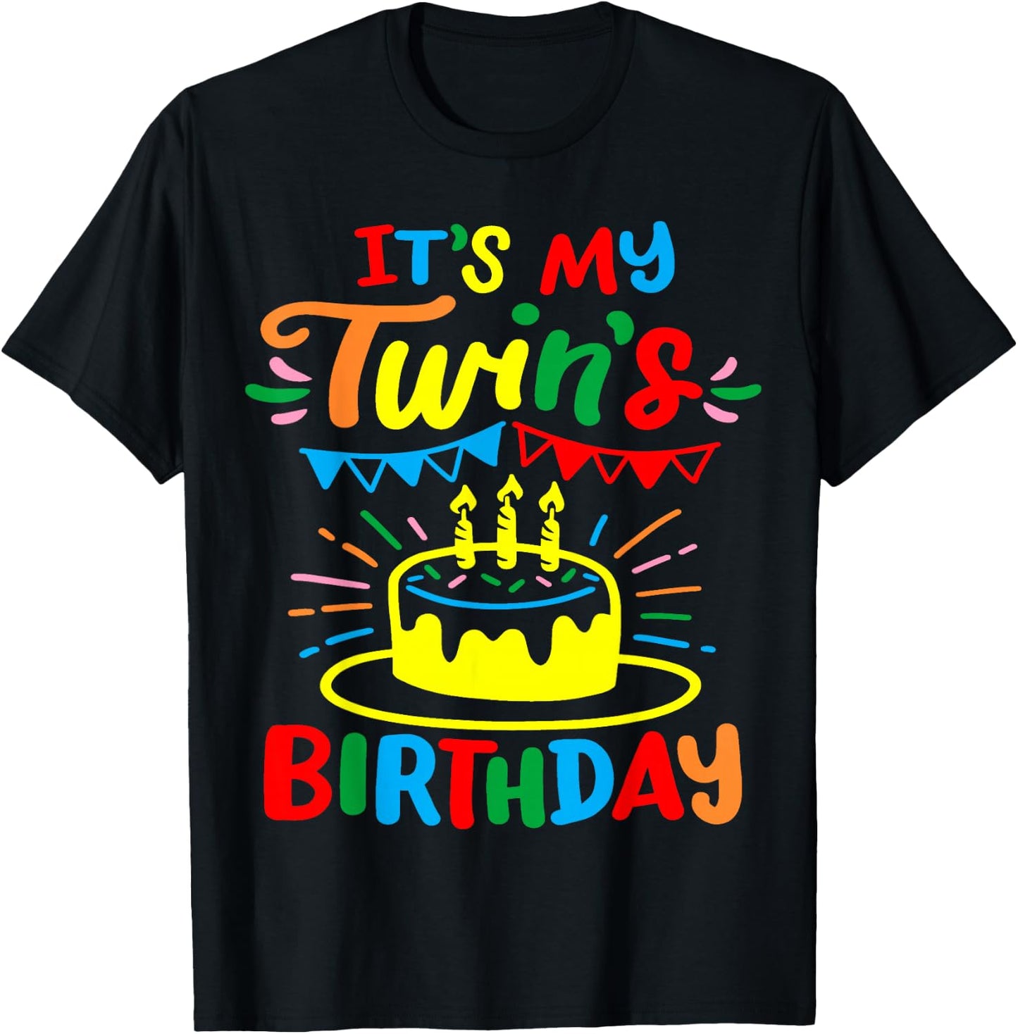 Twins Twin Birthday T-Shirt - T-Shirt | Black
