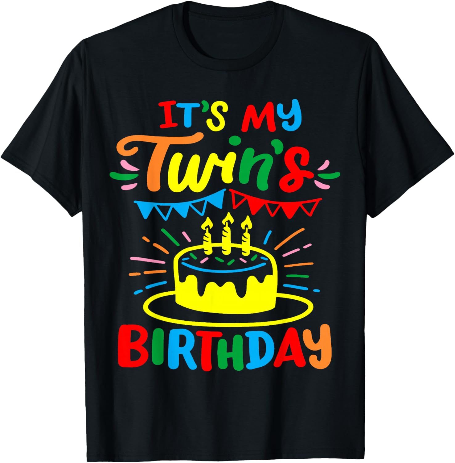 Twins Twin Birthday T-Shirt - T-Shirt | Black