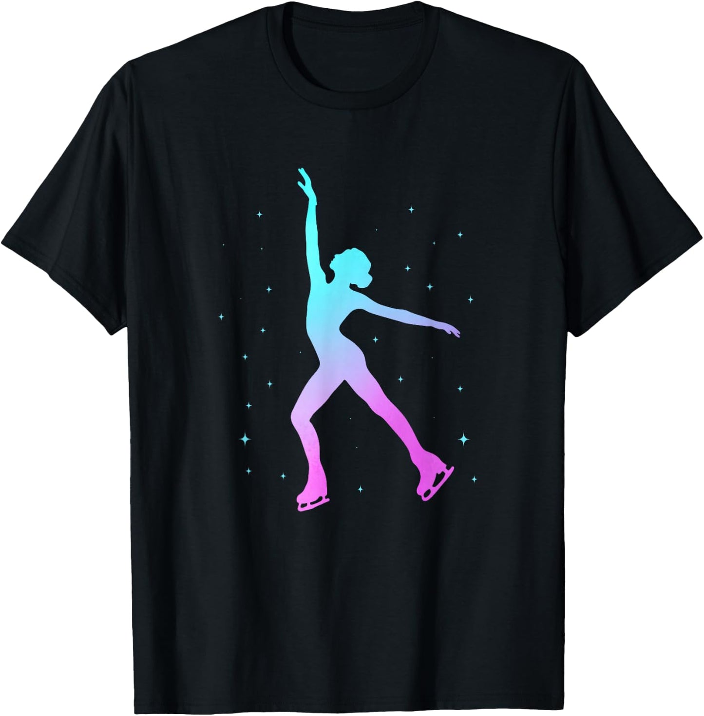 Ice Skating Girl Cute Figure Skater T-Shirt - T-Shirt | Black