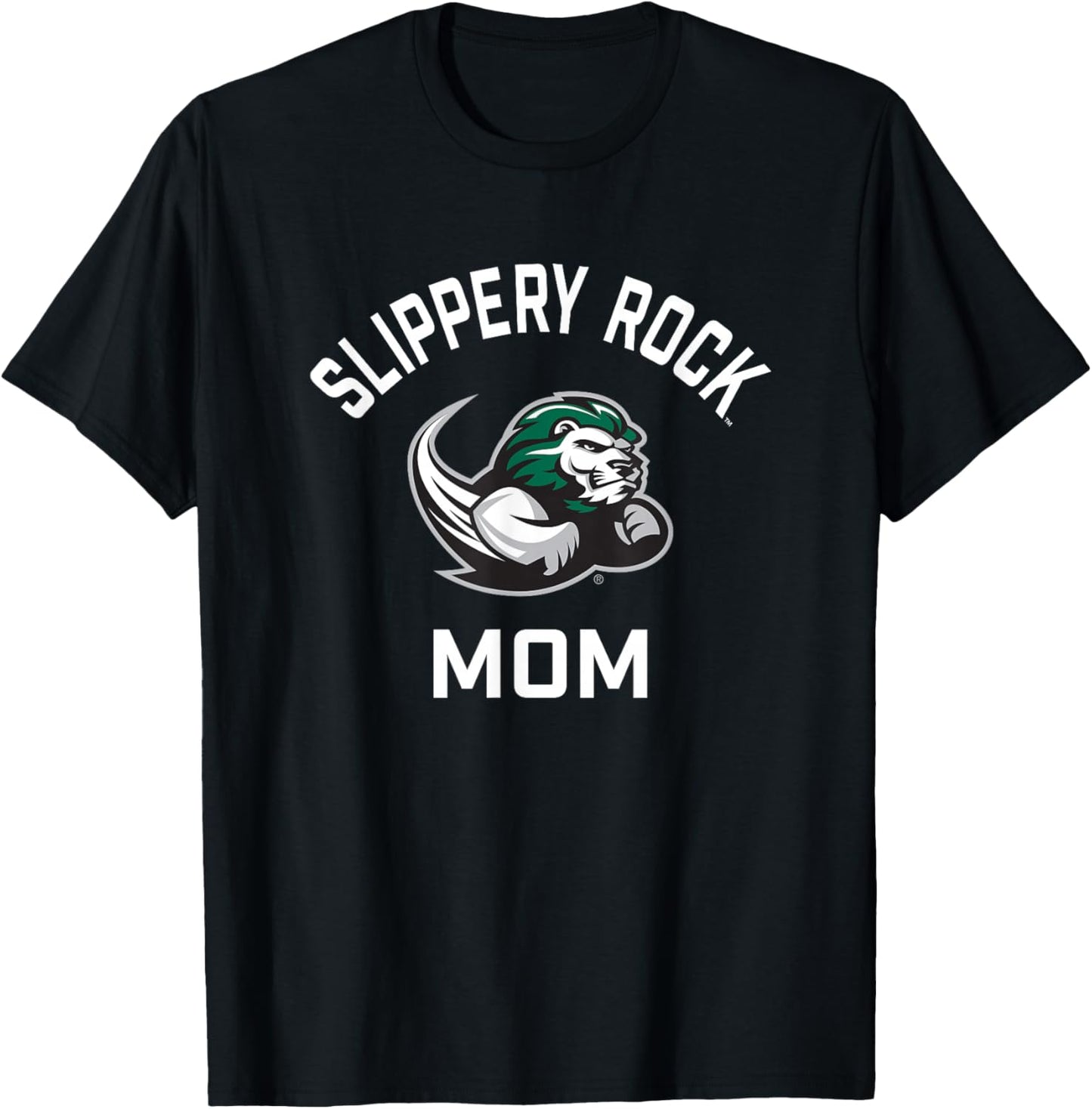 SRU Slippery Rock University Arched Mom T-Shirt - T-Shirt | Black