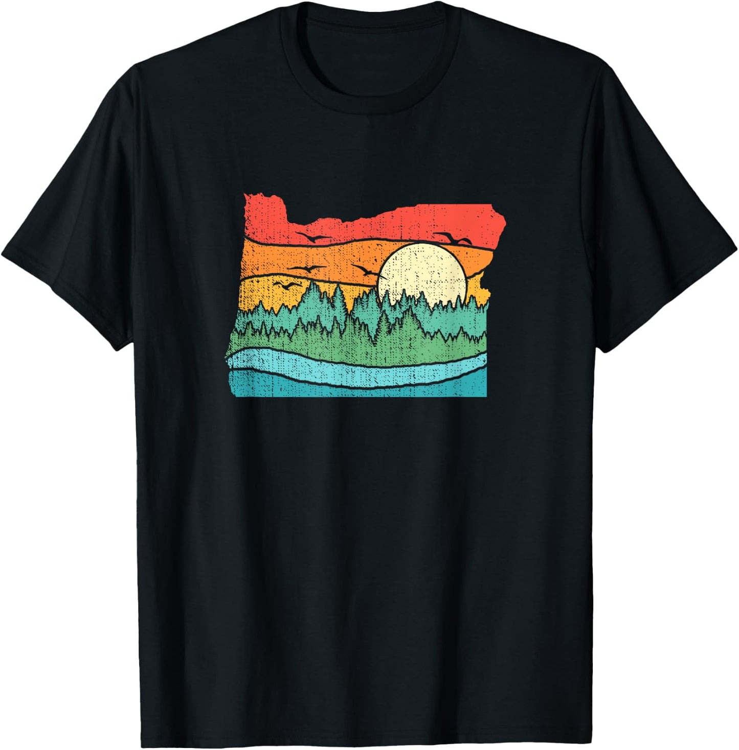 Retro Vintage Oregon Throwback distressed gift T-Shirt - T-Shirt | Black