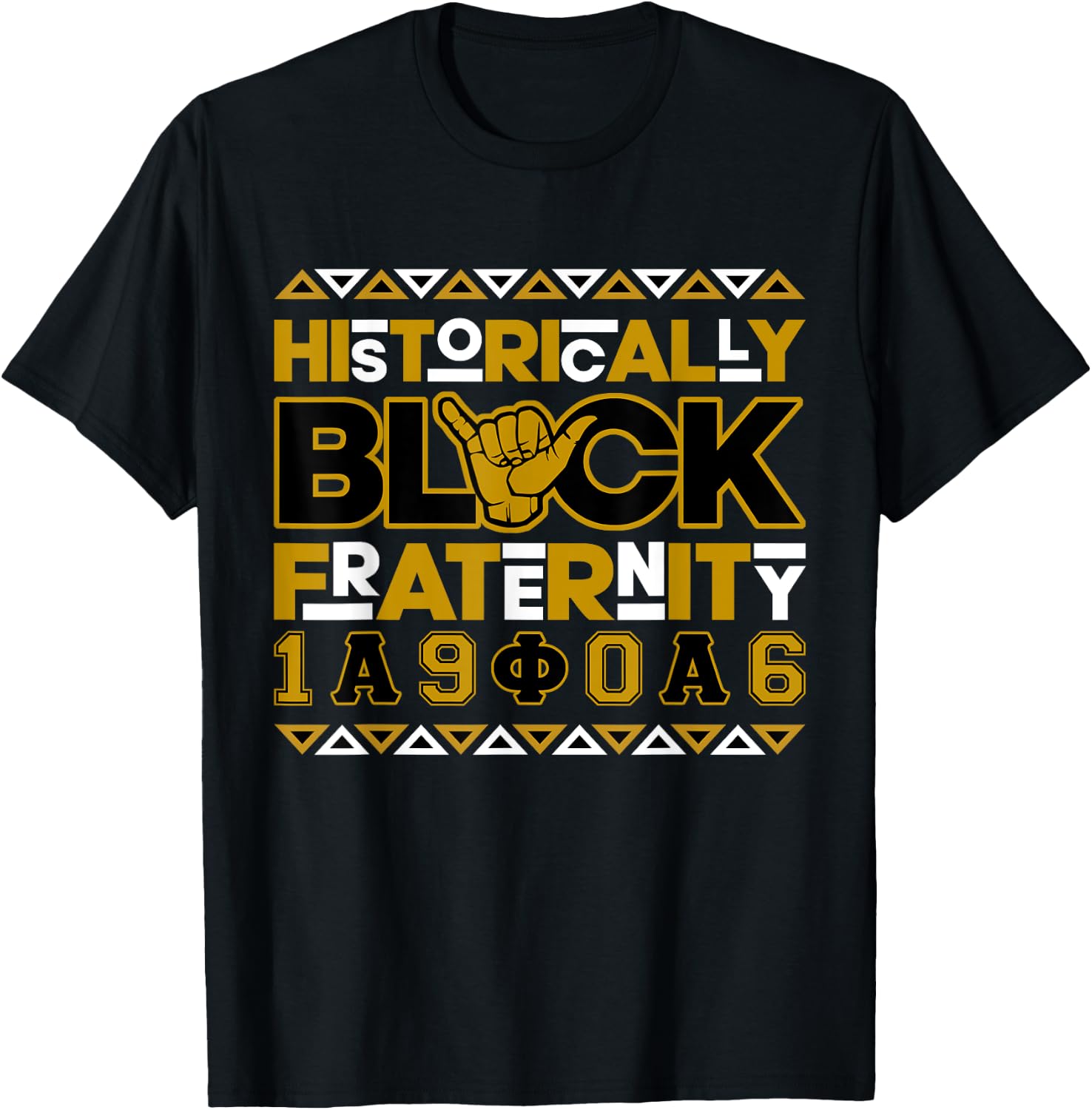 Alpha African Historically Black Fraternity 1906 Hand Sign T-Shirt - T-Shirt | Black