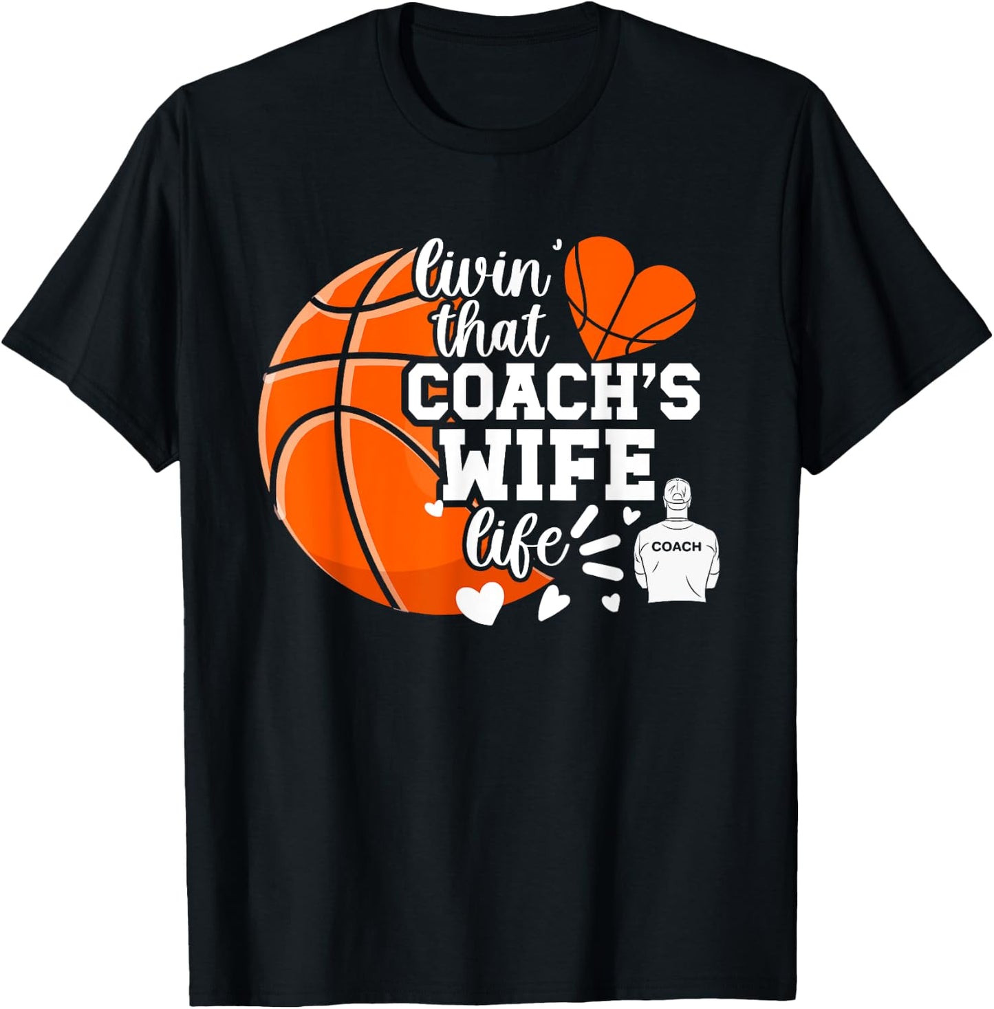 Basketball Coach's Wife Life Basketball Coach Wife T-Shirt - T-Shirt | Black