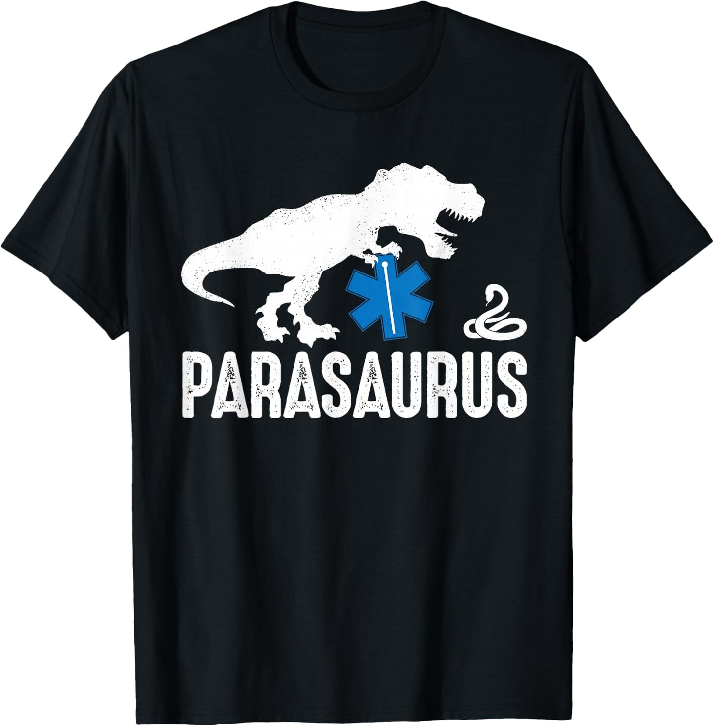 Parasaurus Funny Dinosaur Paramedic EMT Emergency Responder T-Shirt - T-Shirt | Black