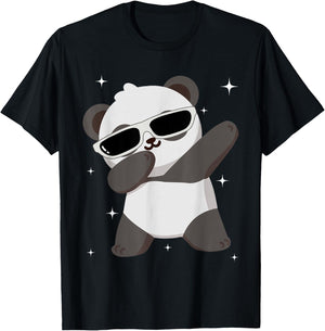 Men Women Kids Panda Dabbing Animals Wildlife Parties T-Shirt - T-Shirt | Black