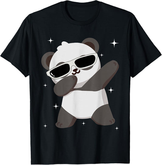 Men Women Kids Panda Dabbing Animals Wildlife Parties T-Shirt - T-Shirt | Black