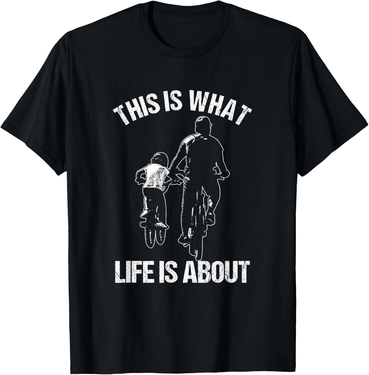 Mountain Bike MTB Bicycle Driving Bike Rider Father and Son T-Shirt - T-Shirt | Black