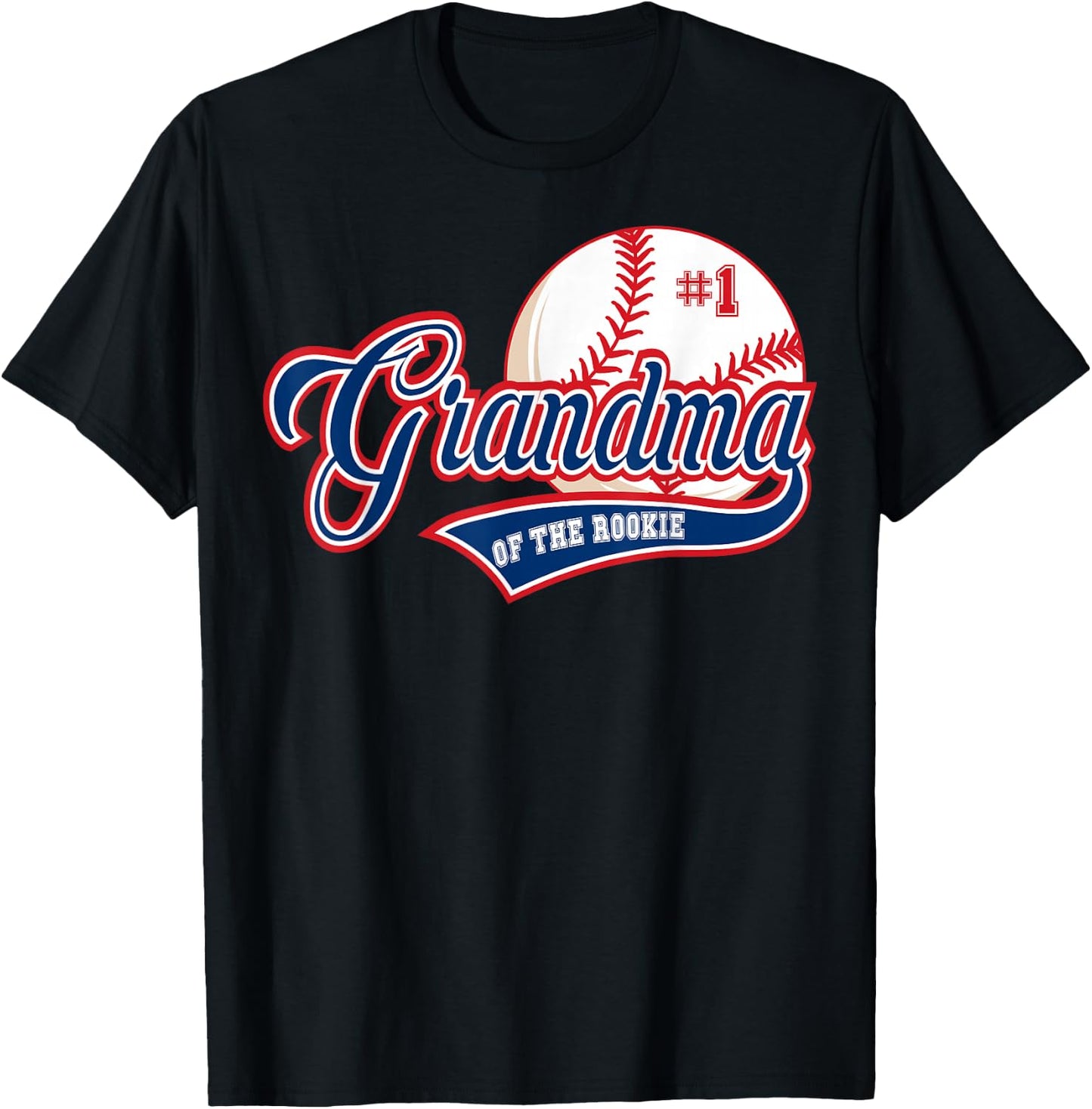 Grandma Rookie of Year 1st Birthday Baseball Theme Matching T-Shirt - T-Shirt | Black