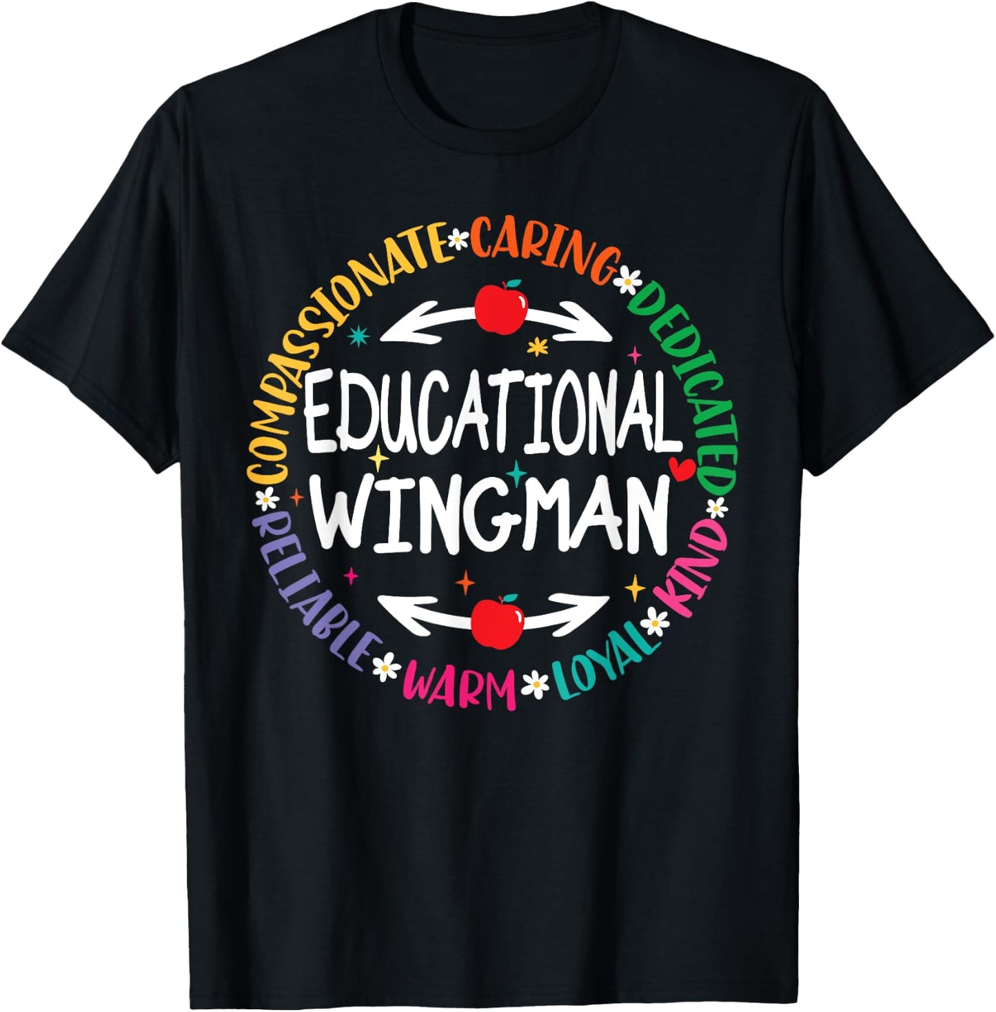 Educational Wingman Assistant Teaching a School Teacher Aide T-Shirt - T-Shirt | Black
