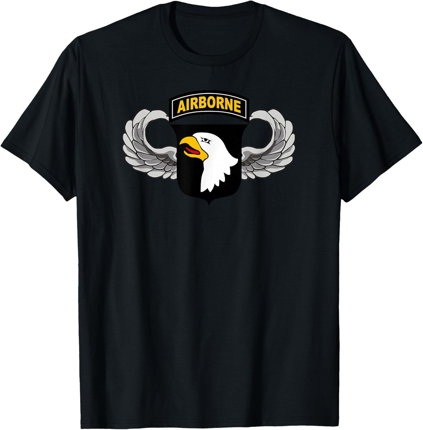 101st Airborne Division - Parachutist Wings & Patch - Center T-Shirt - T-Shirt | Black