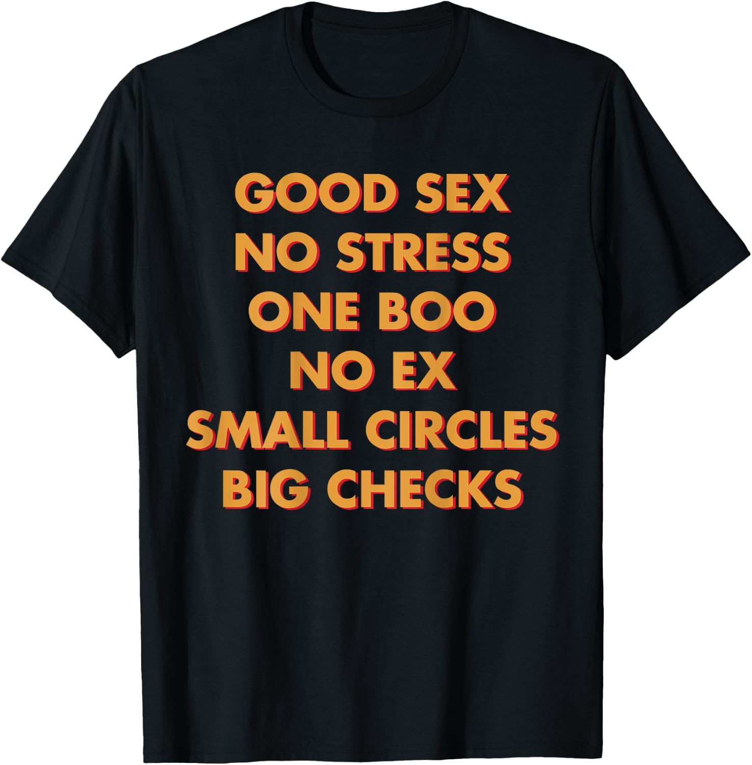 Good Sex No Stress One Boo No Ex Small Circles Big Checks T-Shirt - T-Shirt | Black